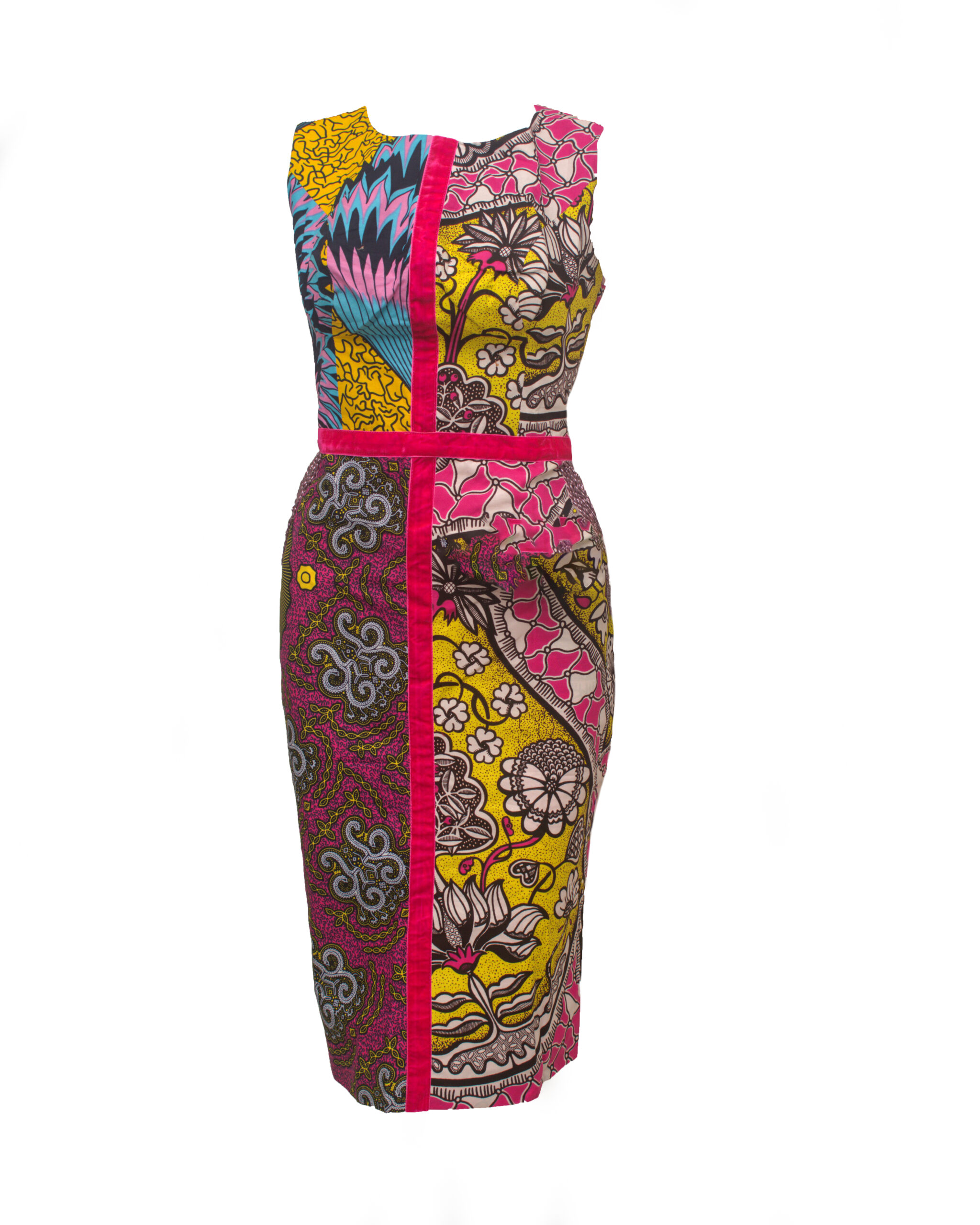 Jeanie PINK  Mixed Print Sleeveless Dress