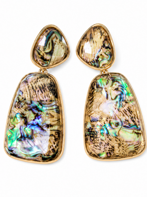 Mixed marble design earring