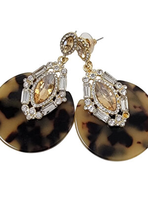 Torteishell and Accent Design Fashion Earrings
