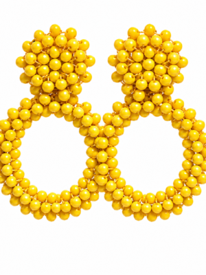 Yellow Beaded earings