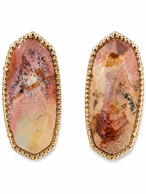 Hexagonal Marble Pattern Earrings