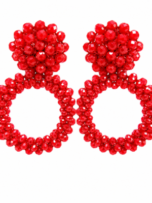 Red Beaded Earrings