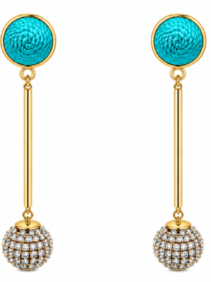 Turquiose and God Linear Earrings