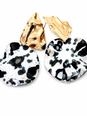 Arylic Gold and Black Drop earrings