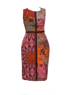 Jeanie mixed print dress