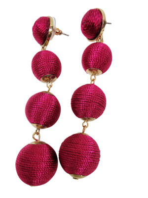 Fushia pink Tiered earrings