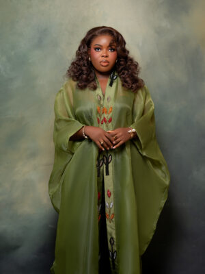 Gaga Organdy Embelished Kimono green