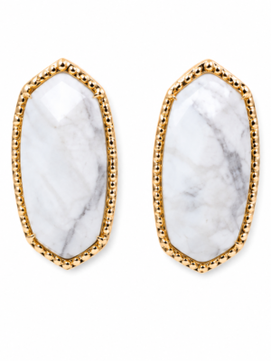 White marble gold-tone trim Earrings