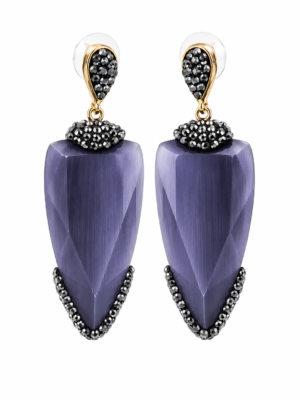 Deep lavender purple with black crystal accents